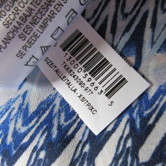 NWT BCBG MaxAzria Tara in ZigZag Ombre Sheer Chiffon Ruffle High Low Dress XS - Picture 8 of 8